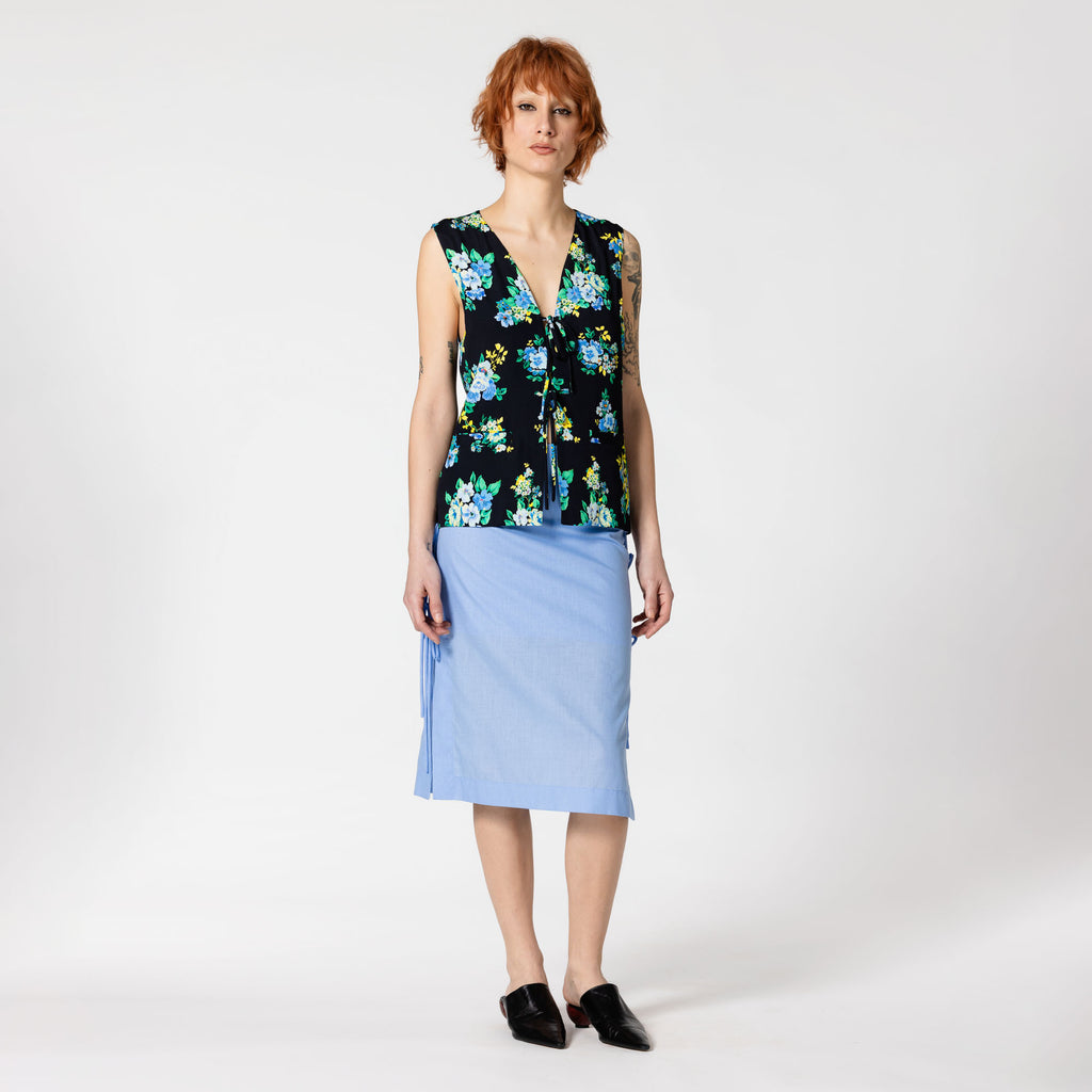 SOFIA blue cotton poplin mid-skirt for a picnic date Dorilou
Genderless, plus size, curvy