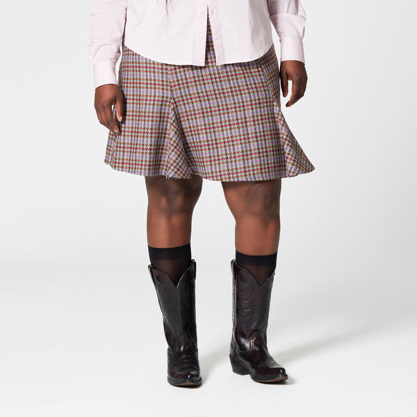 MIESHA houndstooth mini skirt for a cute coffee date Dorilou