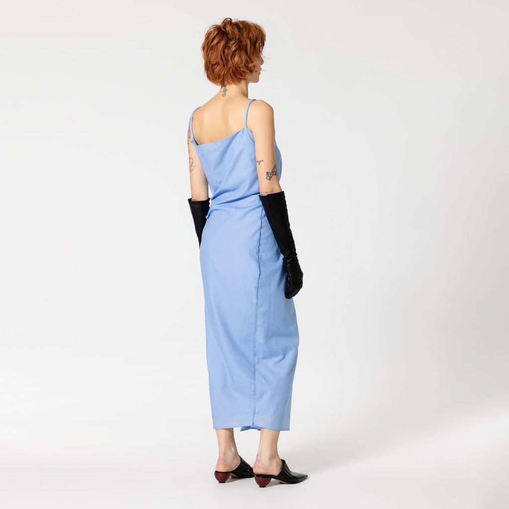 DAKOTA blue cotton melting dress bridal look dorilou DAKOTA blue cotton melting dress bridal look dorilou