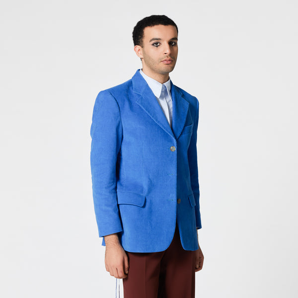 LUCY blue cotton jacket for a pop of colour in your office outfit Dorilou