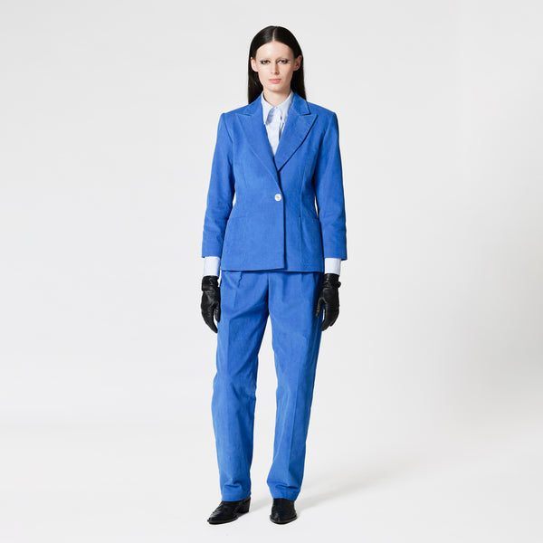 HELGA blue cotton jacket for dressing up for the office Dorilou