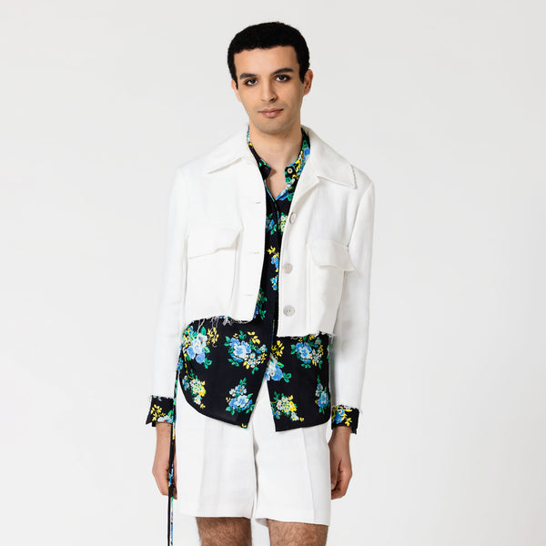 STEPHANE white linen and cotton denim jacket for cold summer nights Dorilou
Genderless, plus size, curvy