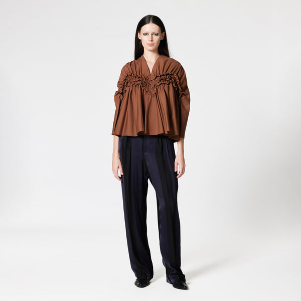 IVY brown cotton blouse for an elegant dinner outfit Dorilou