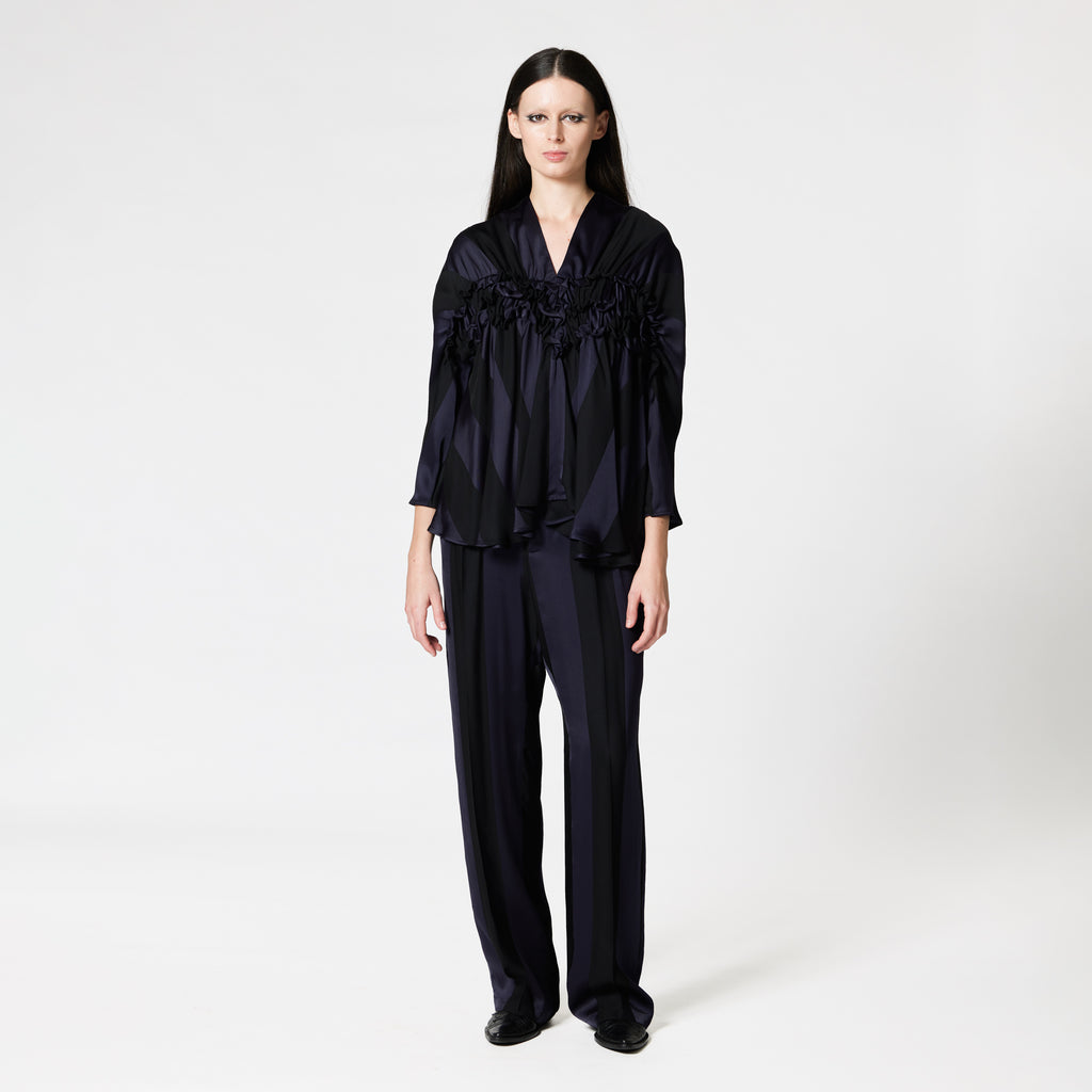 IVY navy viscose blouse an elegant dinner party Dorilou