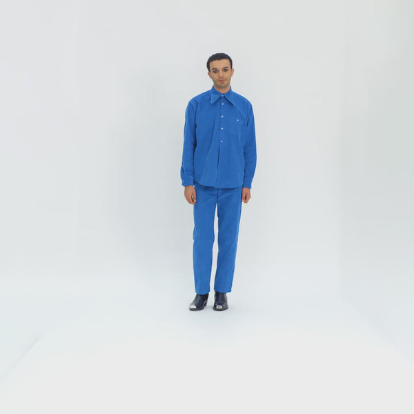 RORY blue cotton shirt for a pop of colour in your office outfit Dorilou