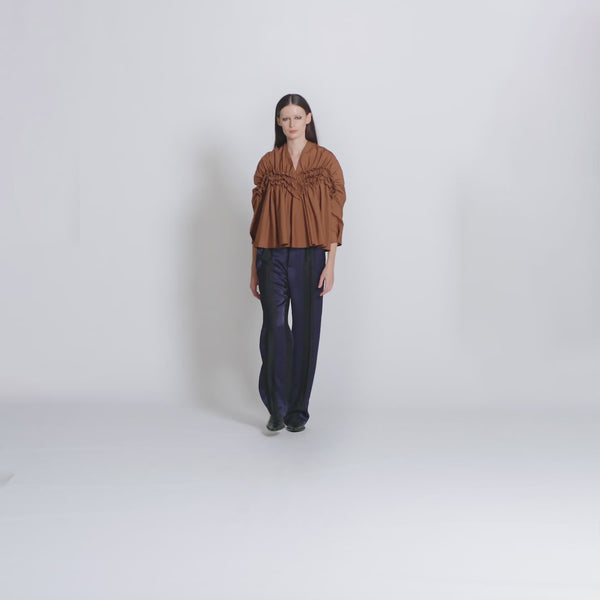 IVY brown cotton blouse for an elegant dinner outfit Dorilou