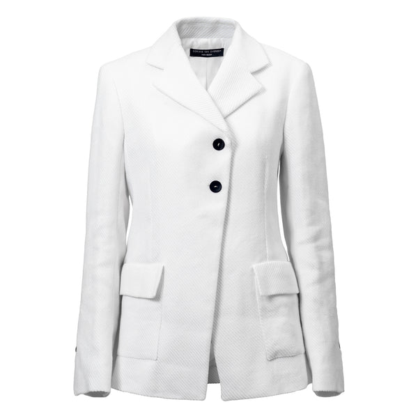 CLAUDE white linen and cotton blazer jacket for a work interview Dorilou