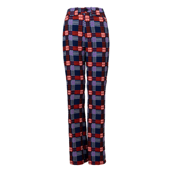 SAM purple and orange cotton and viscose jacquard pants for a bold fit at work Dorilou
