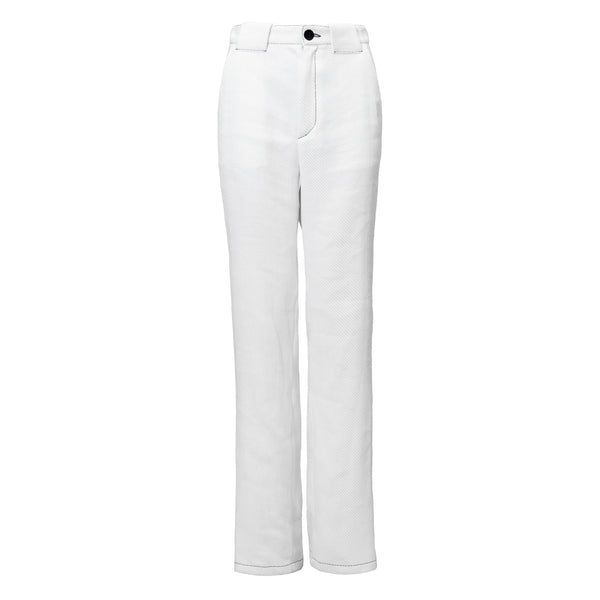 SKY white linen and cotton straight fit trousers for white party Dorilou